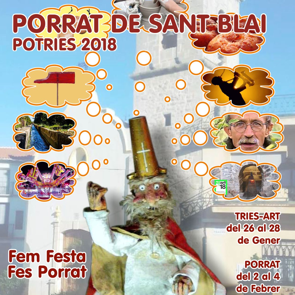 Cartell Porrat Sant Blai - Potries 2018
