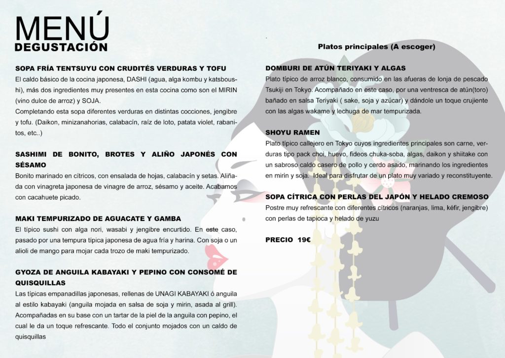 menu restaurant gloriamar piles